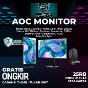 AOC Monitor 24V5/BK FHD IPS 23" 24" Vertikal 4ms 75Hz DP HDMI - Black, NON BUNDLE