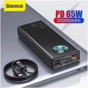 BASEUS 65W POWER BANK 20000mAh PD QUICK CHARGING FOR SMARTPHONE LAPTOP - Hitam