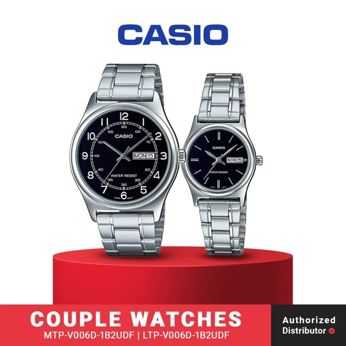 Jam Tangan Couple Casio MTP-V006D-1B2UDF x LTP-V006D-1B2UDF